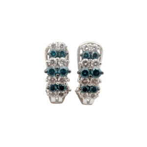 Earring 1.47Ct White & Blue Diamond <br>PLE-12546BLU