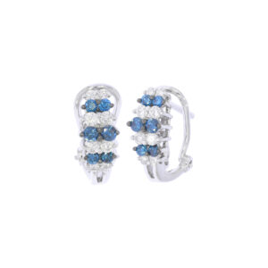 Earring 0.49Ct White & Blue Diamond <br>PLE-13018BLU