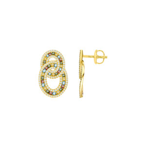 Earring 1.47Ct Multi Diamond <br>PLE-18044MLT