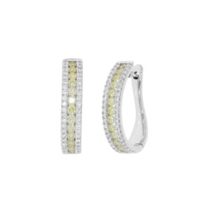 Earring 1.02Ct White & N.yellow Diamond <br>PLE-18227YEL