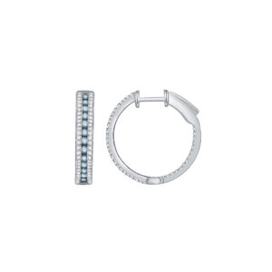 Earring 0.95Ct White & Blue Diamond <br>PLE-18288BLU