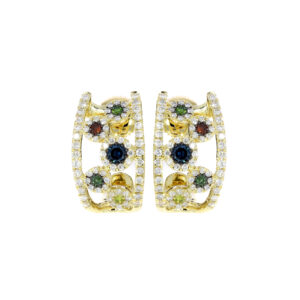 Earring 0.95Ct Multi Diamond <br>PLE-18703MLT
