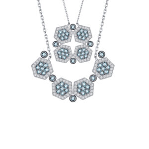 Necklace 1.01Ct White & Blue Diamond <br>PLNL-18413BLU