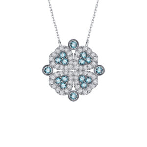 Necklace 0.97Ct White & Blue Diamond <br>PLNL-18415BLU