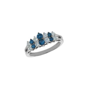 Ring 0.88Ct White & Blue Diamond <br>PLR-05526BLU