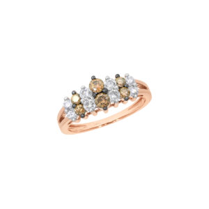 Ring 0.92Ct White & Brown Diamond <br>PLR-05526BRN