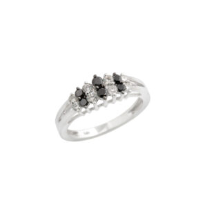 Ring 0.51Ct White & Black Diamond <br>PLR-11734BLK