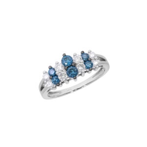 Ring 0.49Ct White & Blue Diamond <br>PLR-11734BLU