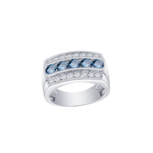 Ring 2.4Ct White & Blue Diamond <br>PLR-16945BLU