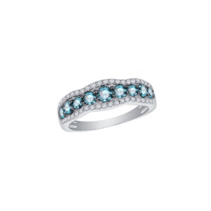 Ring 0.98Ct White & Blue Diamond <br>PLR-18222BLU