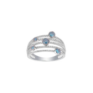 Ring 0.76Ct White & Blue Diamond <br>PLR-18226BLU