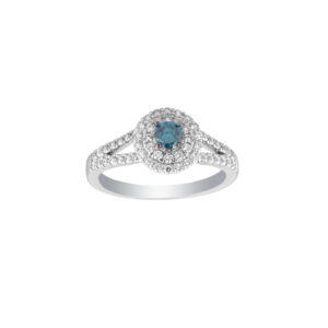 Ring 0.64Ct White & Blue Diamond <br>PLR-18229BLU