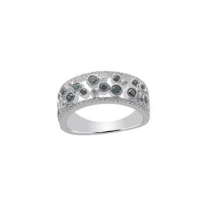 Ring 0.5Ct White & Blue Diamond <br>PLR-18240BLU